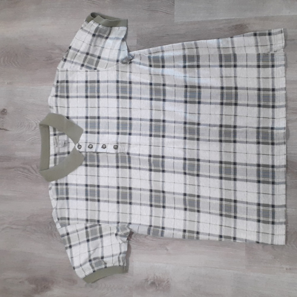 Basic Equipment Plaid Polo Shirt Shortsleeve 1990s 90s Vintage Men's XL
